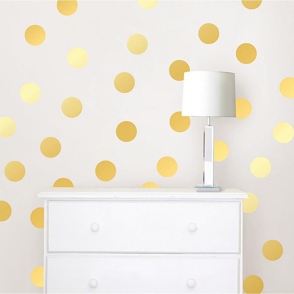 WallPops Gold Confetti Dots Wall Decal Set | The Home Depot