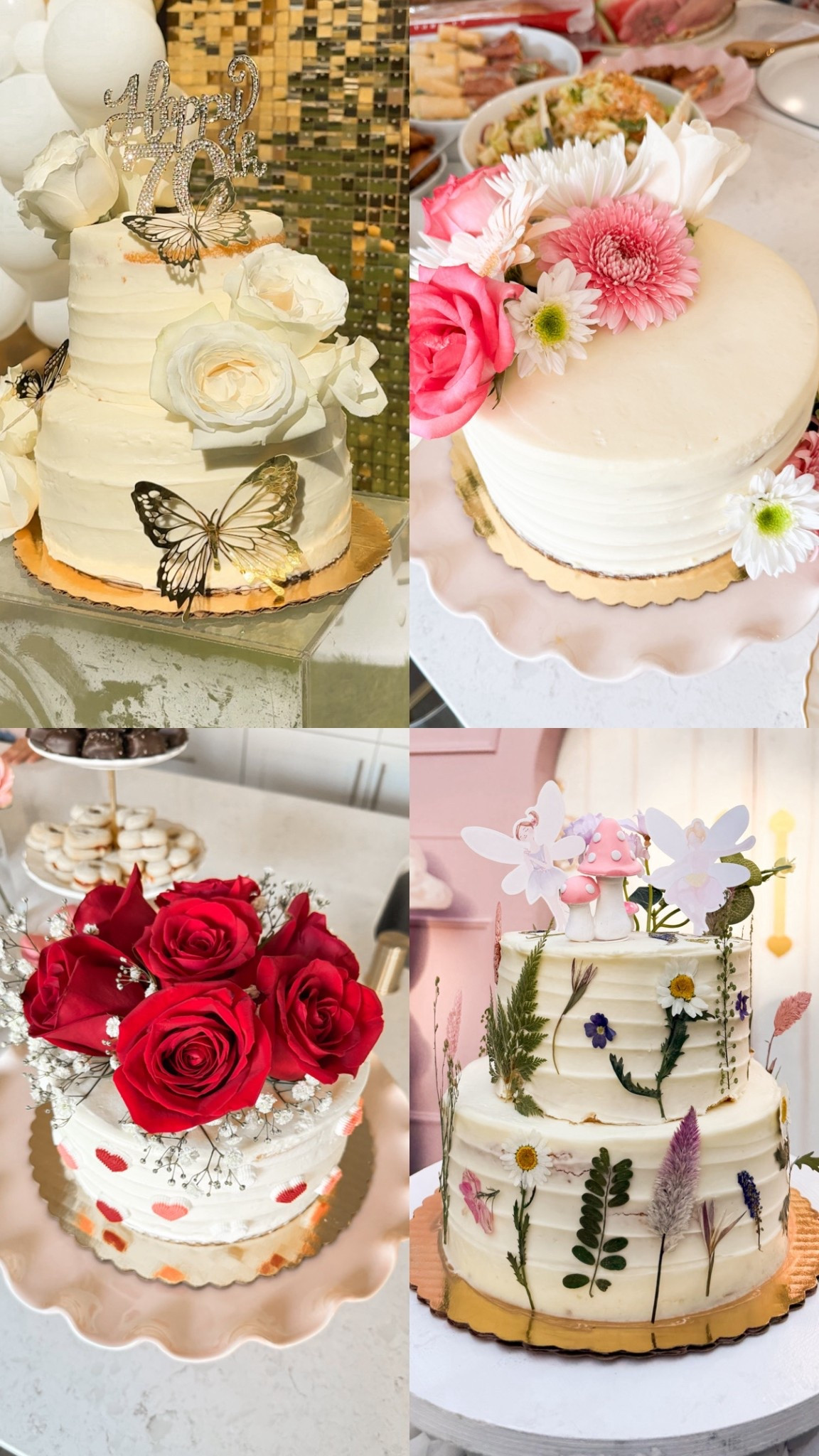 Different ways to decorate the Whole Foods berry chantilly cake! With butterflies, cake toppers, fresh flowers (wrapped in Saran Wrap), and dried flowers! 

#LTKFindsUnder50 #LTKParties #LTKHome