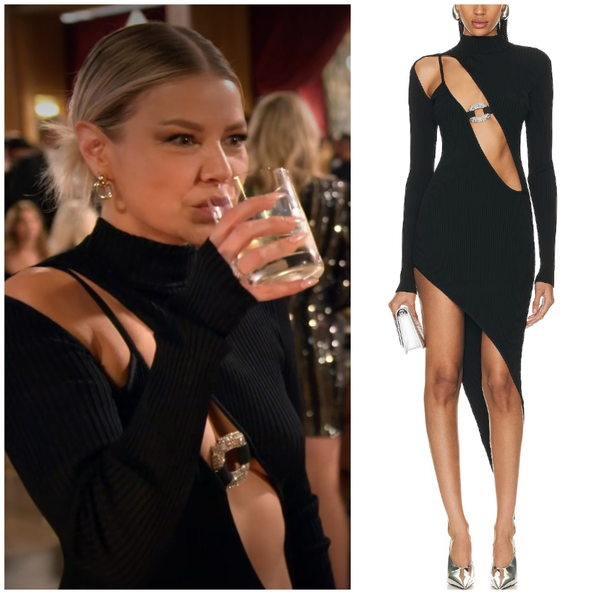 Ariana Madix’s Black Cutout Buckle Dress on the Vanderpump Rules Season 11 Finale