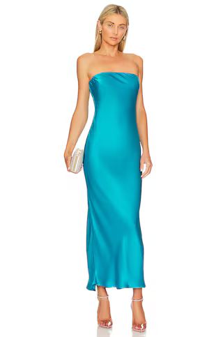 SNDYS x REVOLVE Angel Strapless Midi Dress in Blue from Revolve.com | Revolve Clothing (Global)