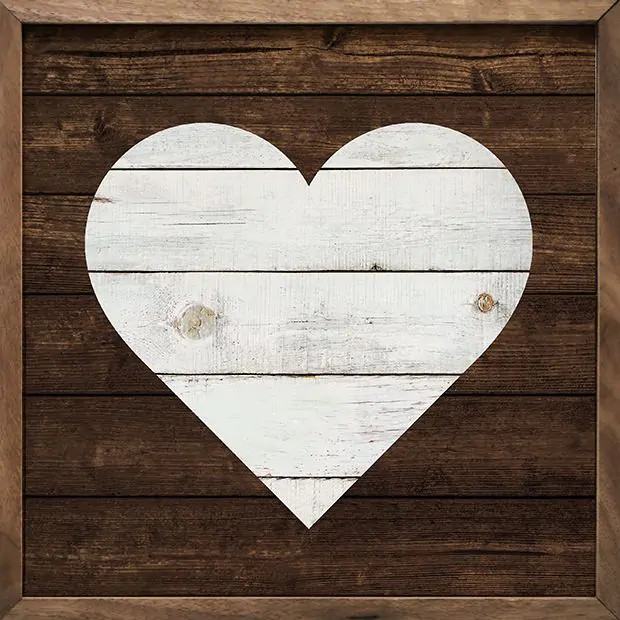 Framed Wood Heart Wall Decor | Antique Farm House