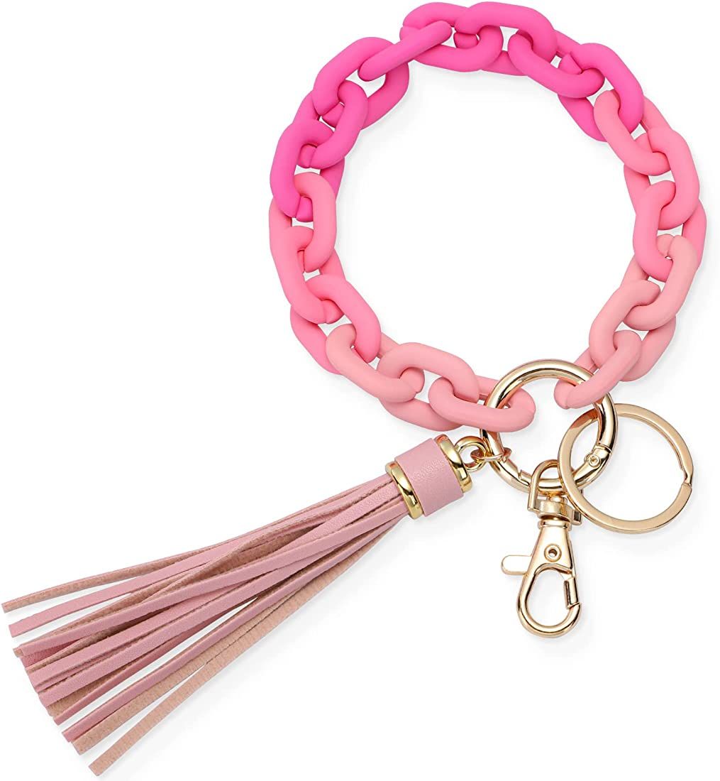SAVORI Wristlet Keychain Bangle Key Ring Chain Link Bracelet Key Chain Cute Boho Modern Car Keych... | Amazon (US)