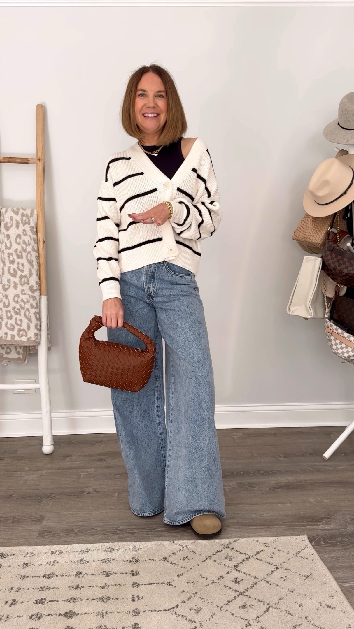 Fall outfit, Target style
Striped cardigan medium 
Wide leg jeans TTS 4

#LTKOver40 #LTKFindsUnder50 #LTKStyleTip