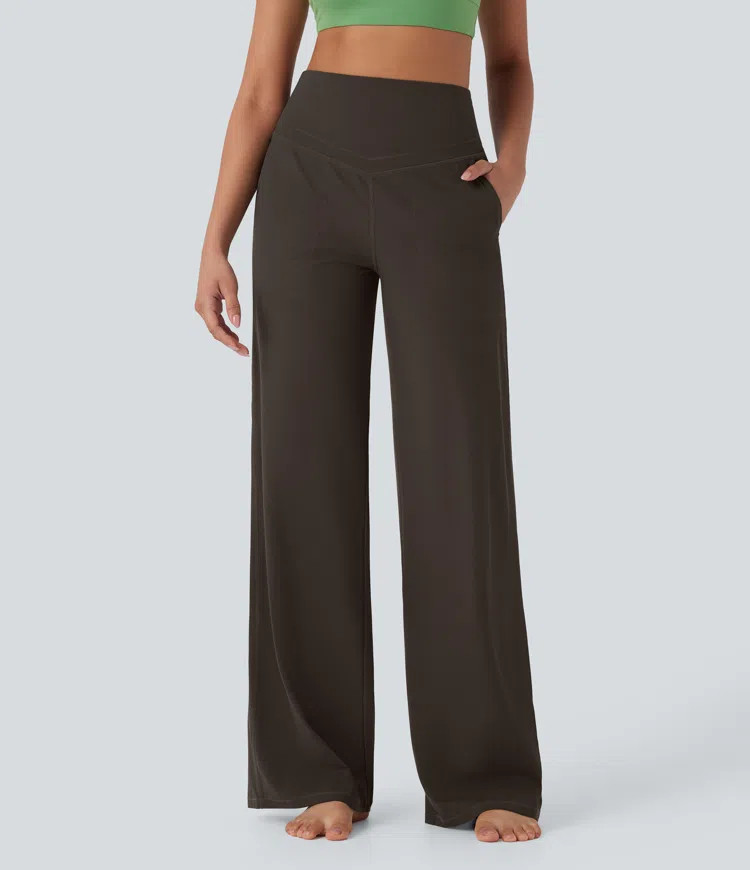 Halara UltraSculpt\u2122 High Waisted Tummy Control Straight Leg Yoga Pants with Pockets | HALARA