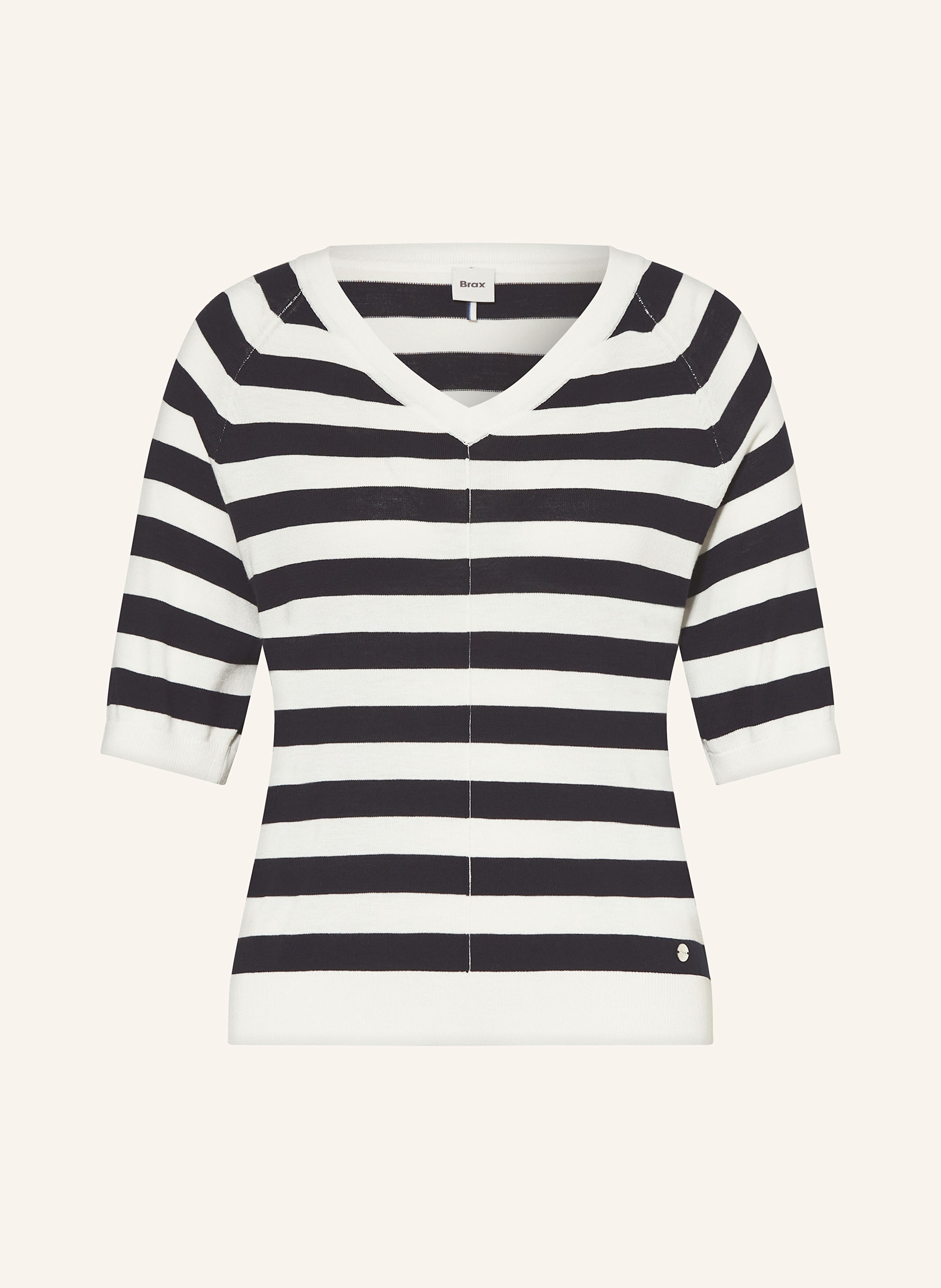 BRAX Strickshirt LESLEY mit 3/4-Arm in ecru/ blau | Breuninger (DACH)