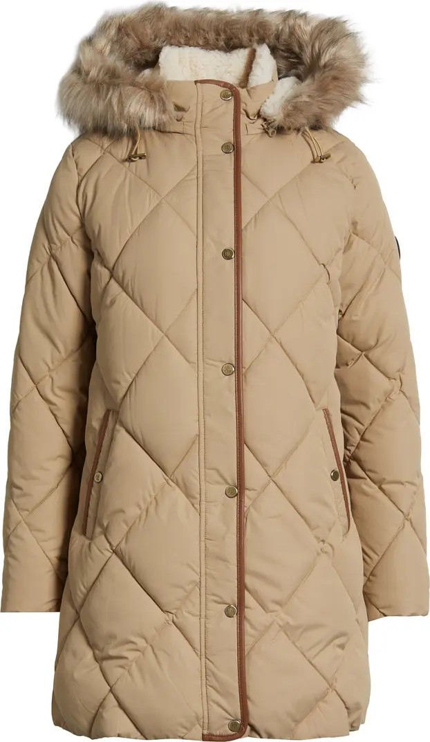 Lauren Ralph Lauren Faux Fur Trim Hooded Puffer Jacket | Nordstrom | Nordstrom