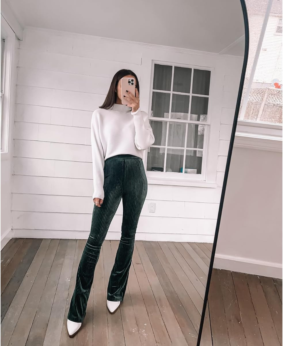 Christmas party outfit-Sweater wearing a S , pants wearing XS (Colors: dark green), boots sized up 1/2 a size. Velvet pants/white ankle boots/white turtleneck sweater.
 

 #LTKHoliday #LTKPetite #LTKFindsUnder50