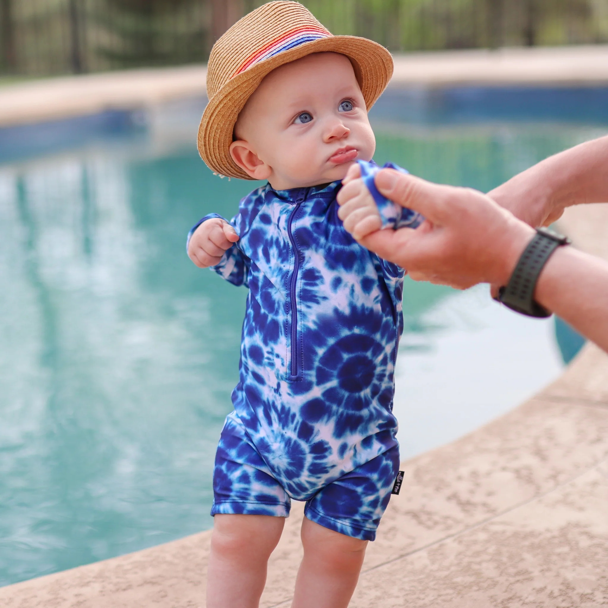 RASH GUARD- Blue Tie Dye | millie + roo