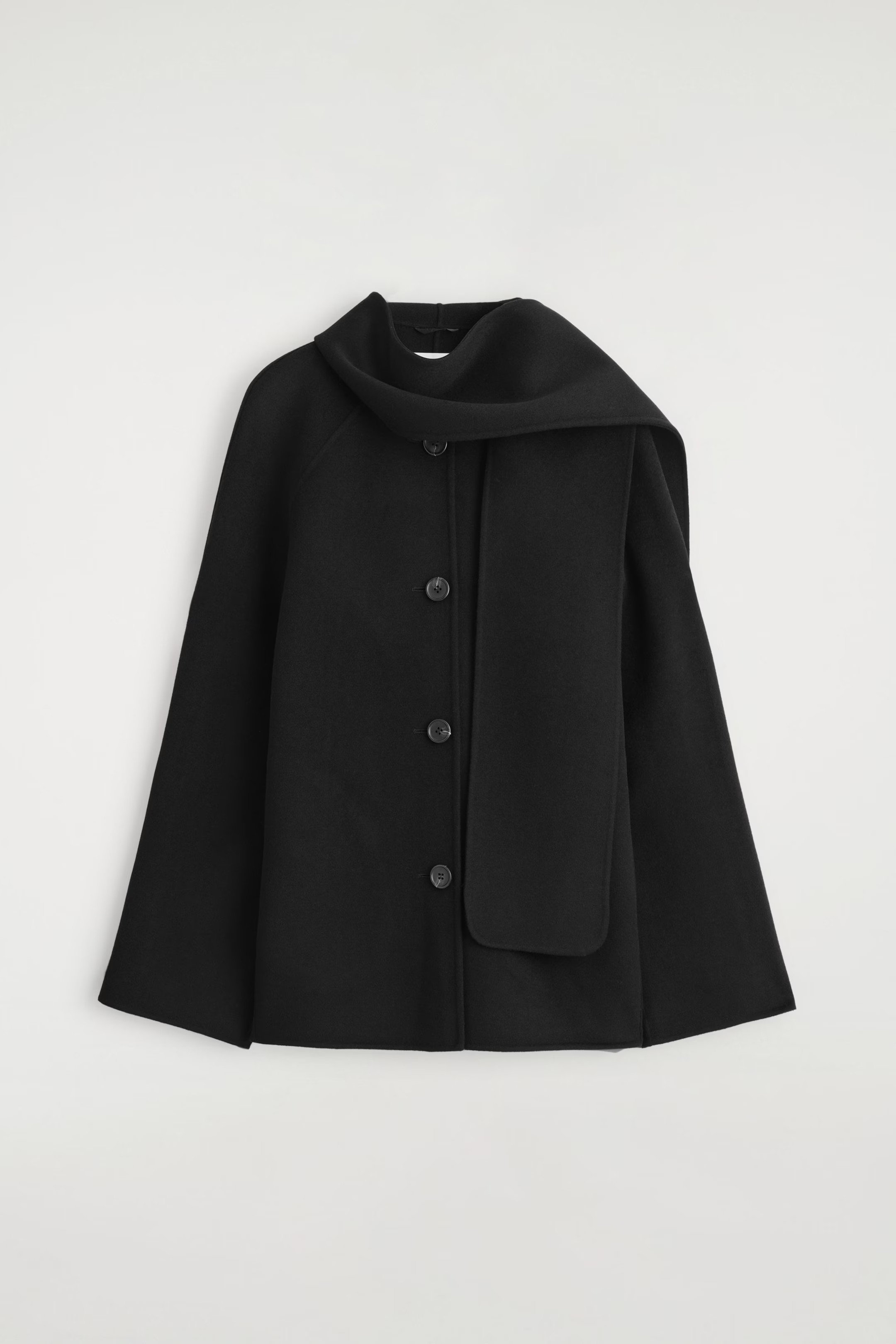 DOUBLE-FACED WOOL SCARF SHORT JACKET - BLACK | COS UK