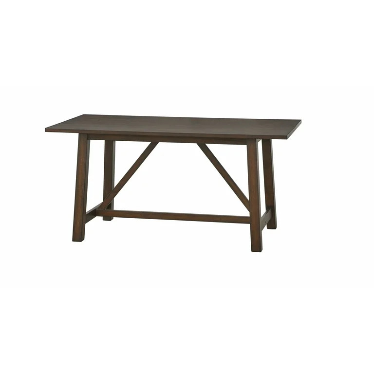 TMS Davidson Rectangular 64" Farmhouse Trestle Table, Rustic Brown | Walmart (US)