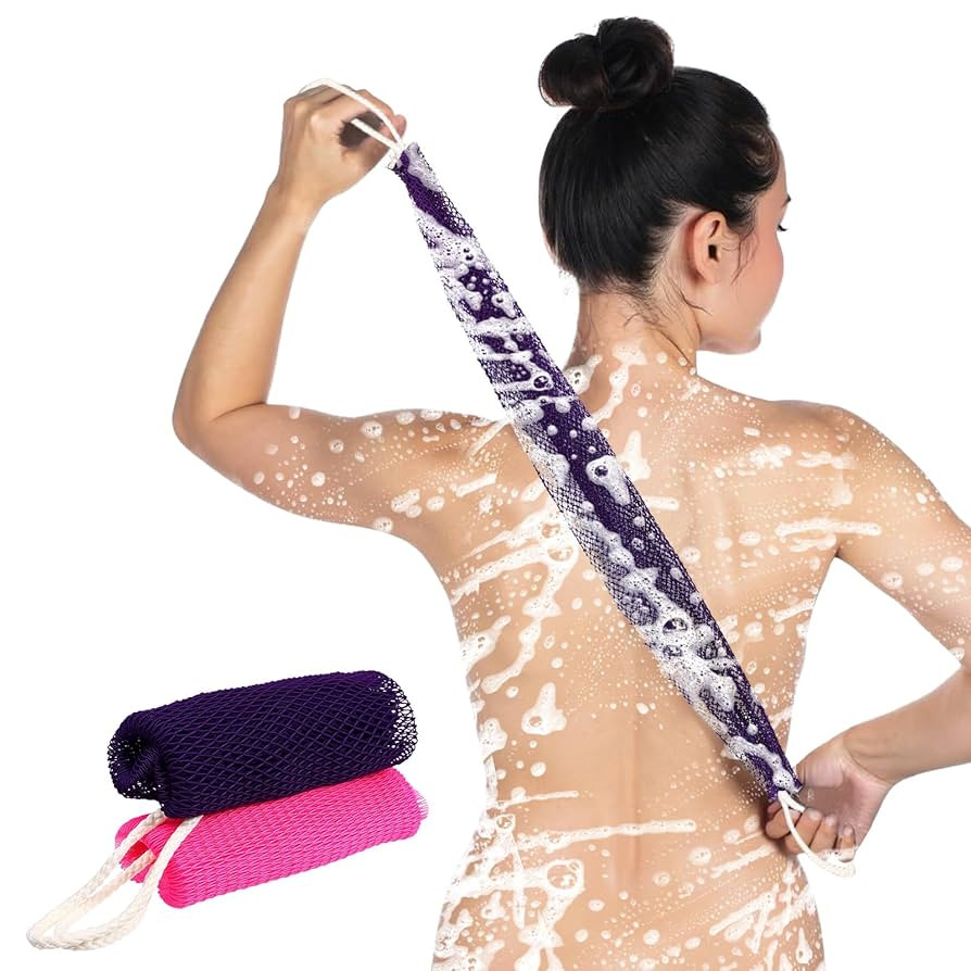 2pcs African Net Sponge Exfoliating Bath Sponge Scrubbing Long Rag Wash Shower Body Scrubber Wash... | Amazon (US)