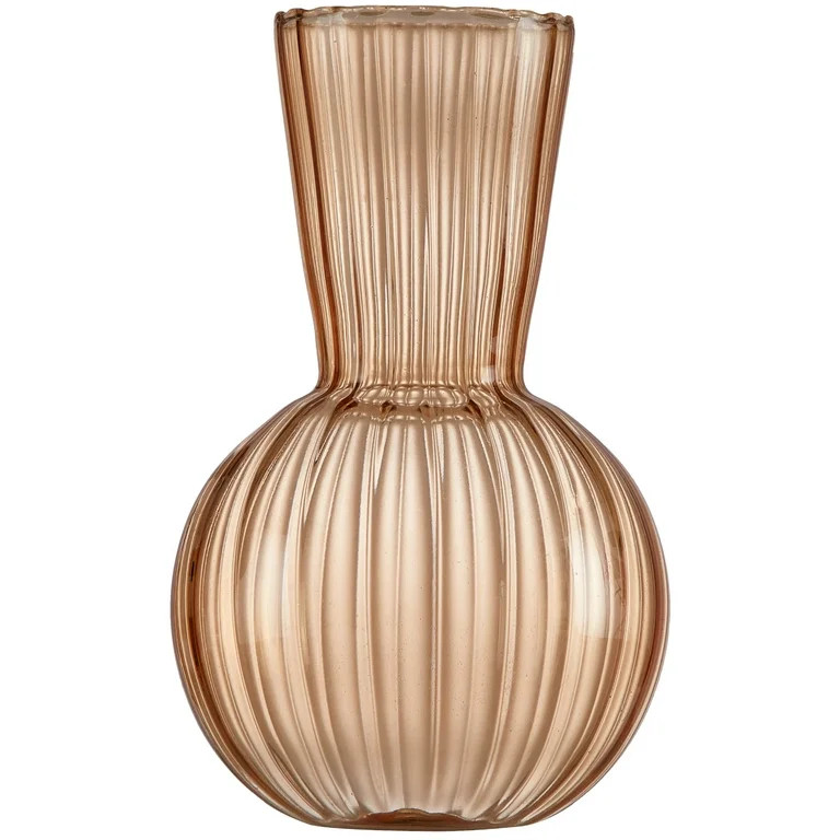 Beautiful Fall Leaf Bubble Glass Vase by Drew Barrymore, 6.5", Yellow | Walmart (US)