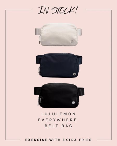 Lululemon Everywhere Belt Bag restocked!!

Fanny pack, belt bag, crossbody bag, Lulu belt bag, Lululemon haul, restock alert, gym bag, fall fashion, fall outfit, fall inspo, athleisure 

#LTKitbag #LTKunder50 #LTKstyletip
