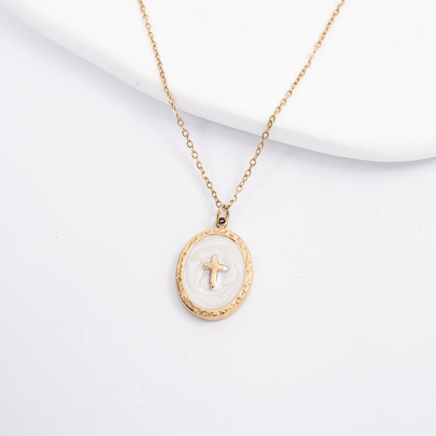 Shine Bright Cross Pendant in Pearl White | Starfish Project