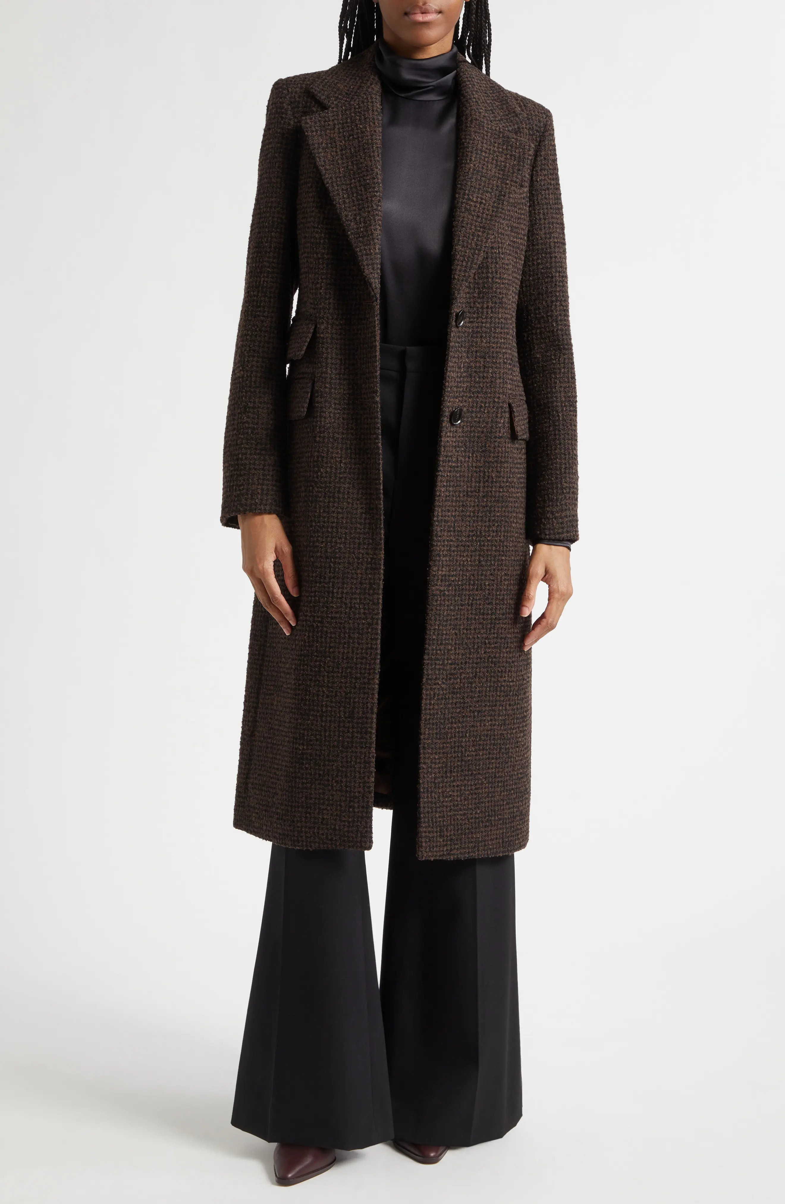 Kai Check Wool Blend Boucl\u00e9 Coat (Women) | Nordstrom | Nordstrom