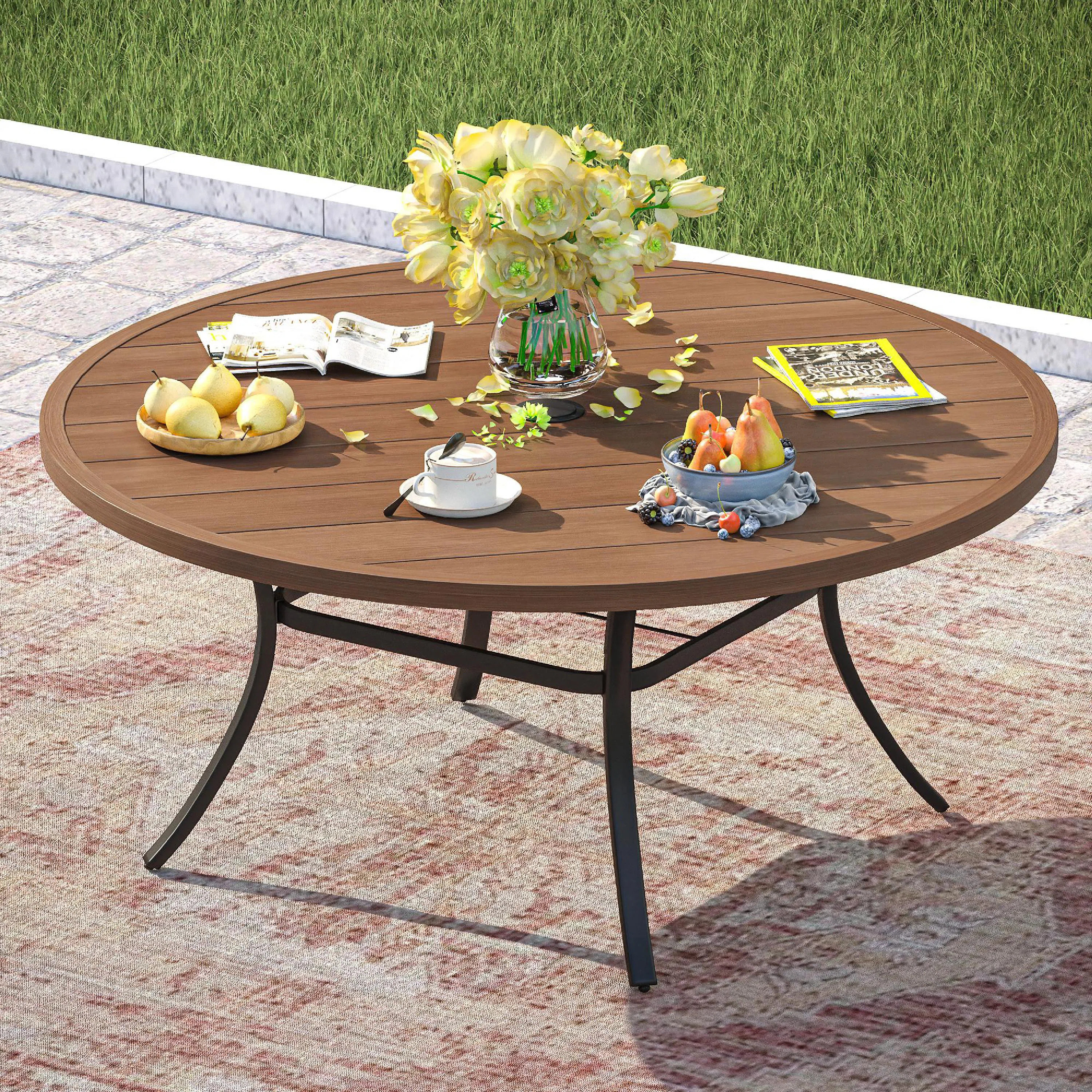 53" Patio Roud Metal Dining Table | Wayfair North America