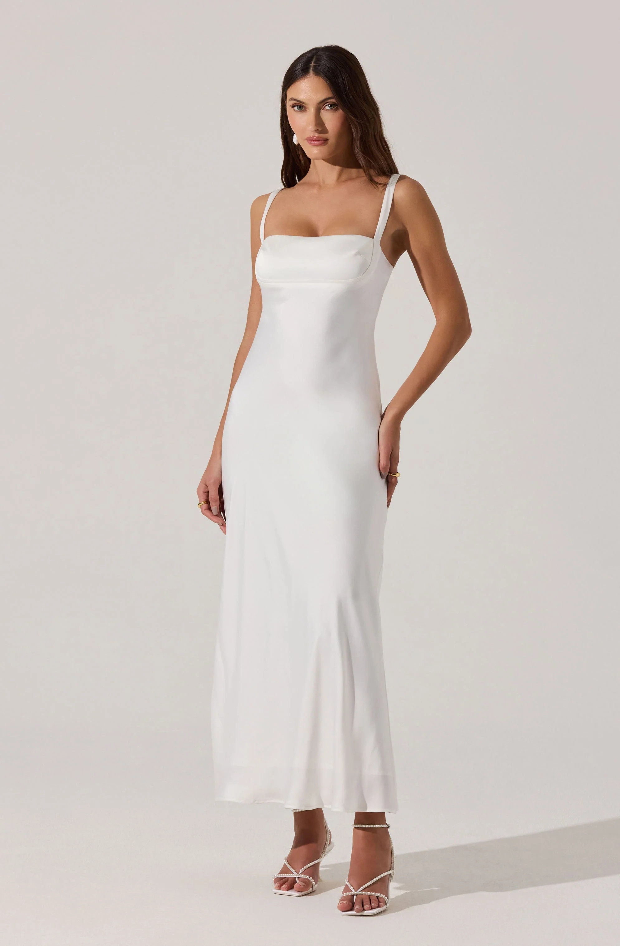 Stacie Satin Maxi Dress - White / XL | ASTR The Label (US)