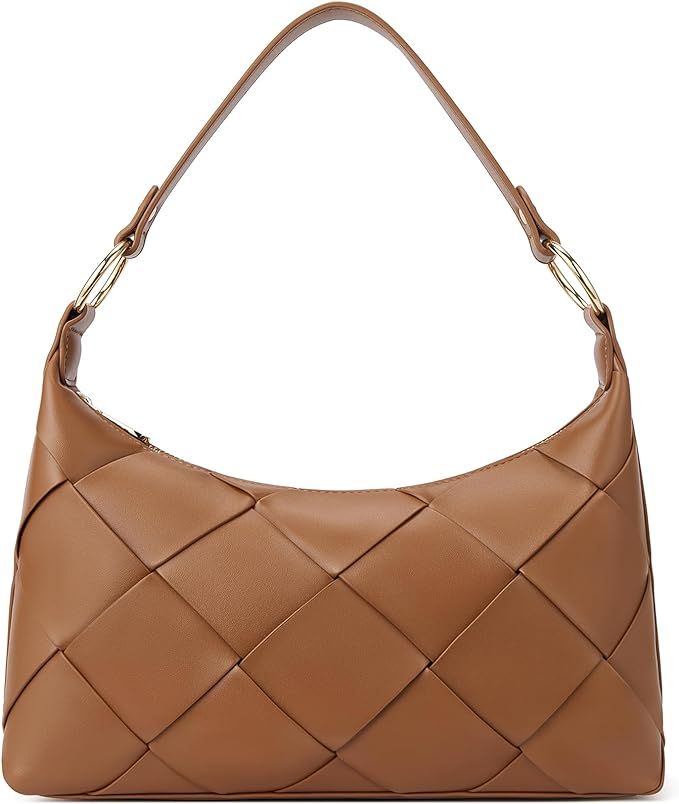 BOSTANTEN Woven Purses for Women Vegan Leather Hobo Bag Shoulder Handbags | Amazon (US)