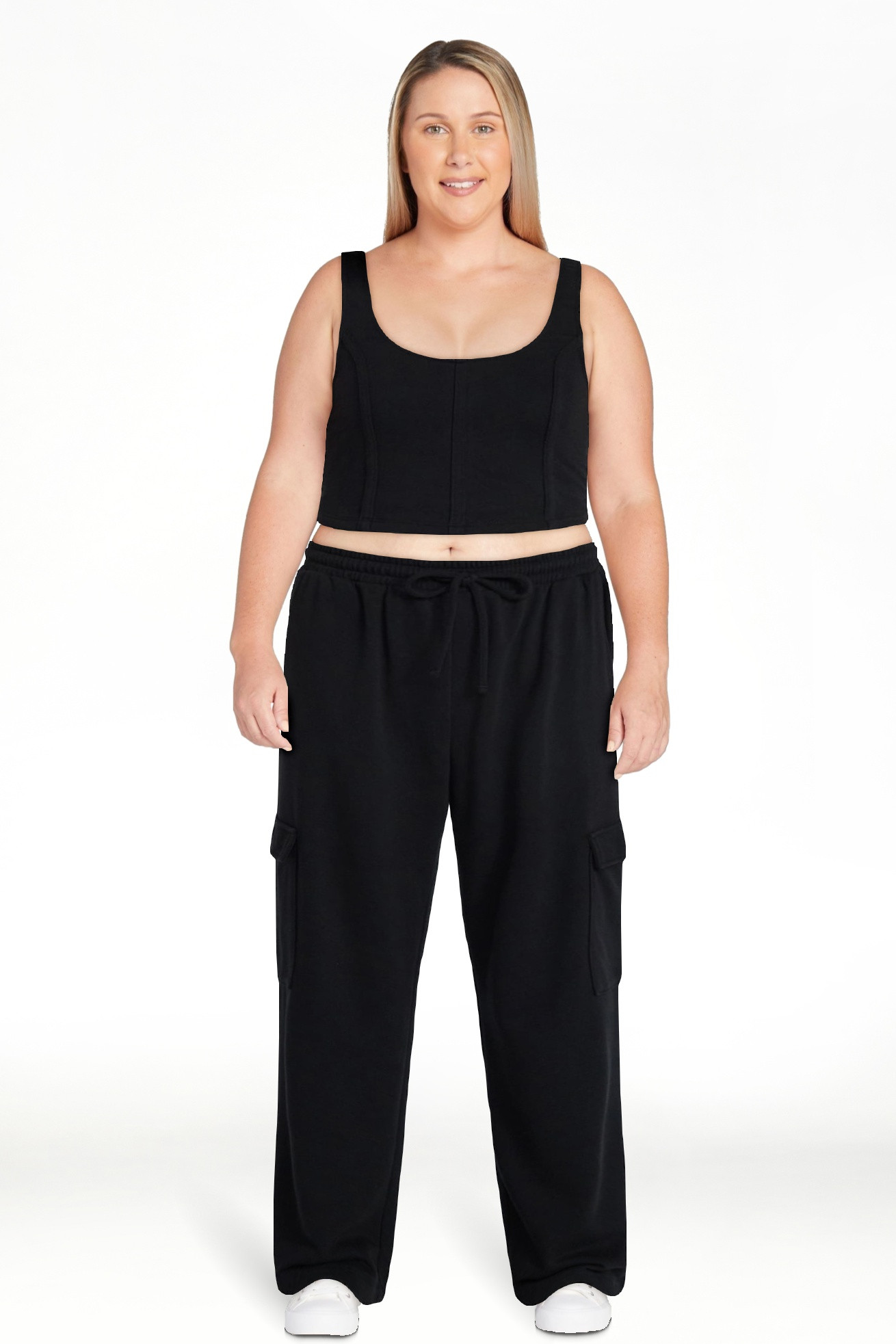 No Boundaries Bustier Tank and Cargo Pant Set, 2-Piece, Women's and Women's Plus Sizes XXS-4X | Walmart (US)