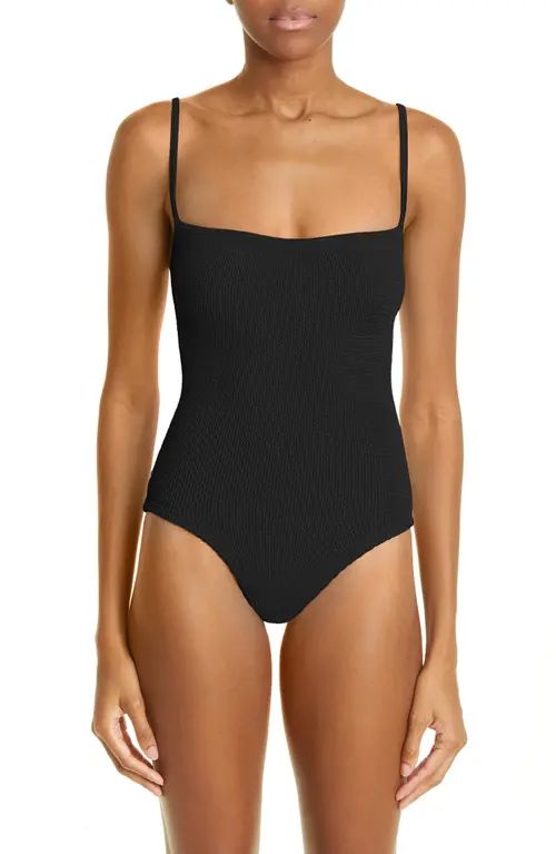 Hunza G Pamela One-Piece Swimsuit in Black at Nordstrom | Nordstrom