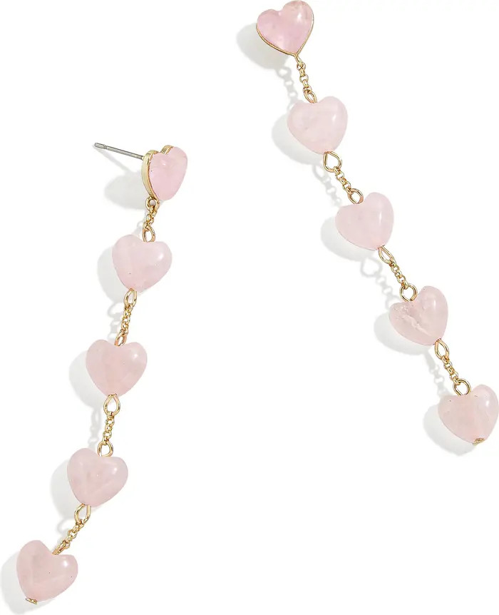 BaubleBar Juno Rose Quartz Linear Drop Earrings | Nordstrom | Nordstrom