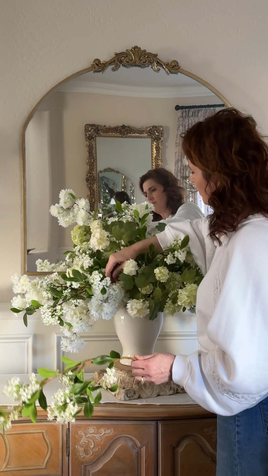My go-to everyday flowers

For this statement-making arrangement I used: 
3 cherry blossoms
6 snowball hydrangea 
10 white forsythia/ jasmine stems 

Note: after only buying a few of each stem a few years ago, I liked them so much that I bought a few more each year, because I loved using a combination of these florals throughout my home, in between seasons and for everyday. I often borrow stems from this large arrangement to make a few smaller arrangements to place around the house.


Real touch faux florals, faux florals, faux flowers, realistic faux flowers, 

#LTKHome