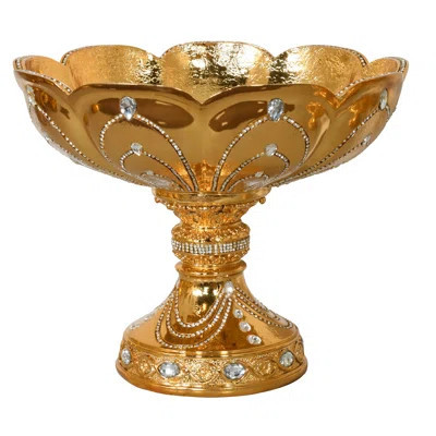 Baronville European Elegance Golden Pedestal Bowl | Wayfair North America