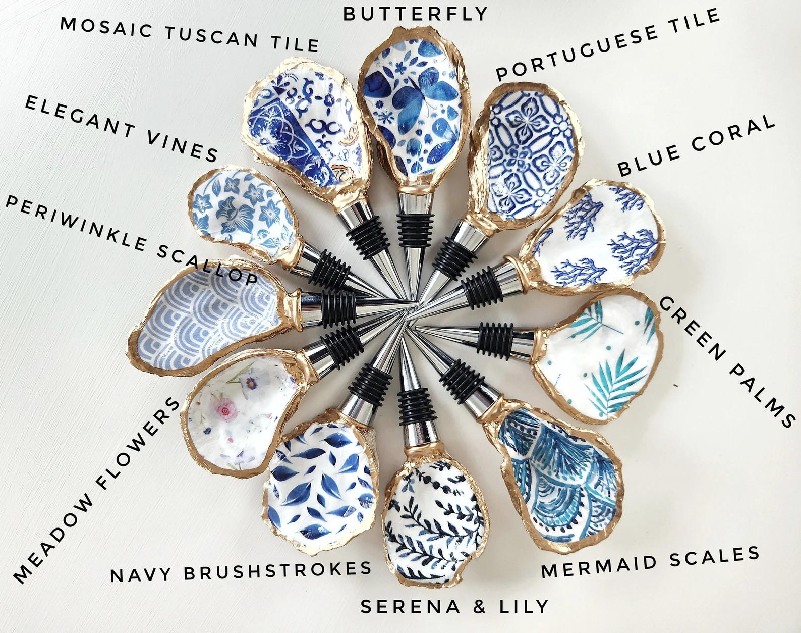 Oyster Shell Wine Bottle Stopper, Unique Hostess Gifts, Beach Themed Wedding Gift, Bridesmaid Gif... | Etsy (US)