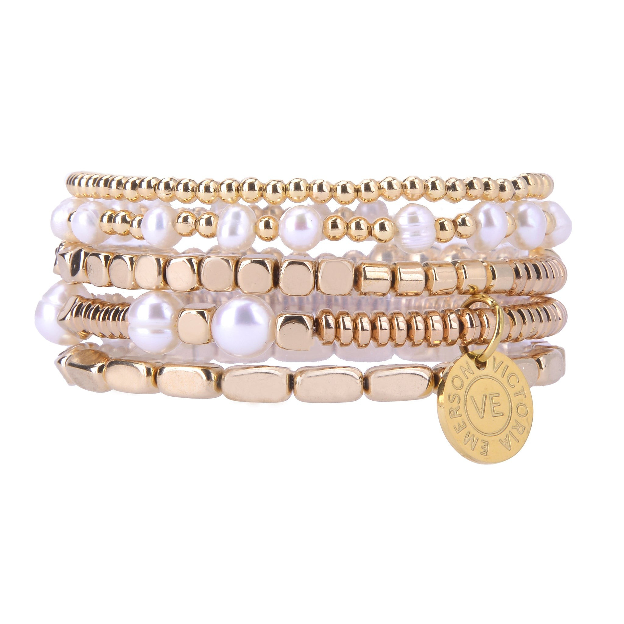 Corrada Gold Stacking Bracelet Set | Victoria Emerson