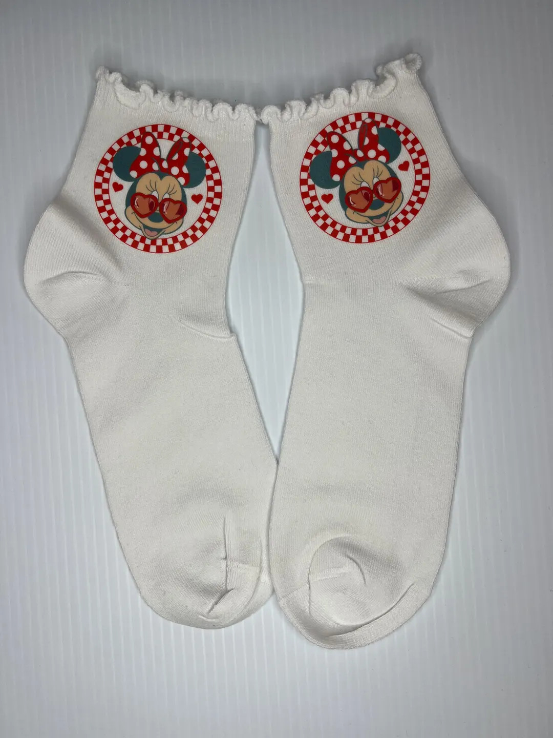 Girl Mouse Valentine Ruffle Socks - Etsy | Etsy (US)