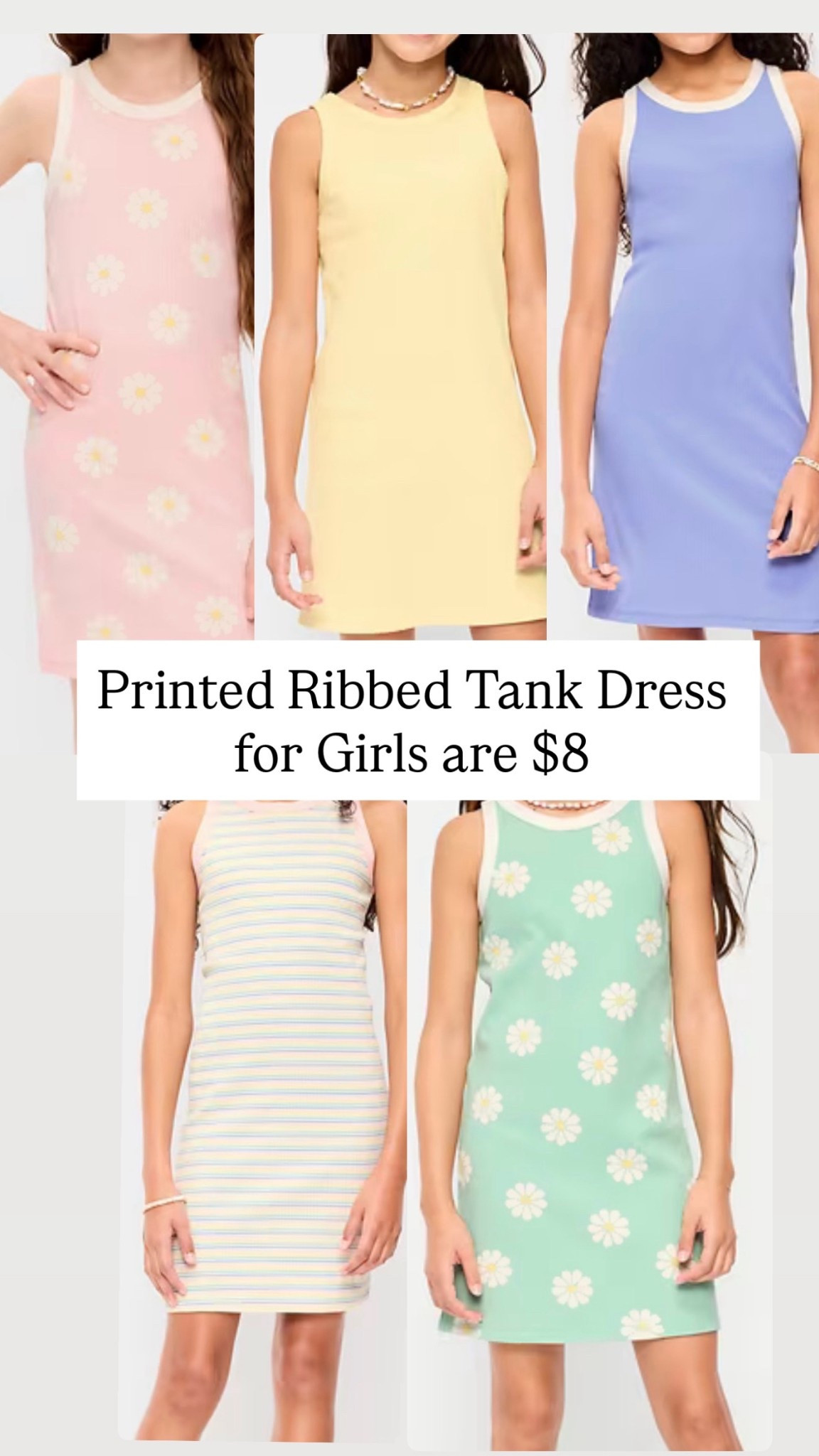 Printed Ribbed Tank Dress for Girls are $8

#LTKKids #LTKSaleAlert