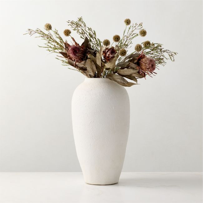 Torino Textured White Vase | CB2