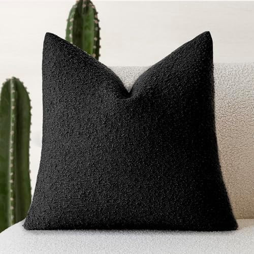 Foindtower Decorative Textured Boucle Throw Pillow Covers Accent Solid Pillow Cases Neutral Soft ... | Amazon (US)