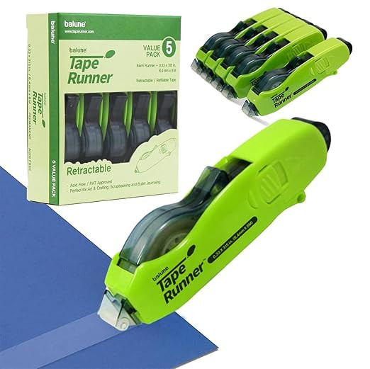 TAPE RUNNER - Double Sided Adhesive with Dispenser Roller Included - Acid Free, Sticky, Transpare... | Amazon (US)