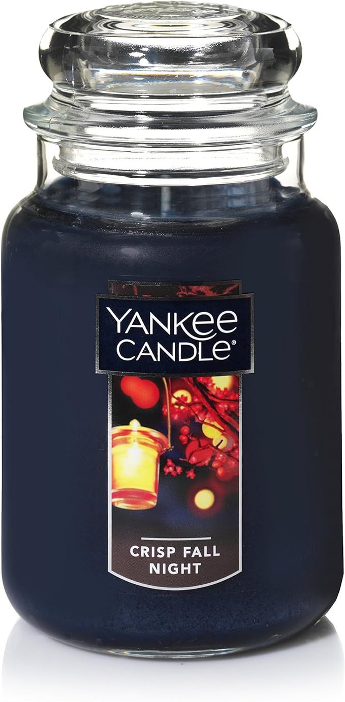 Amazon.com: Yankee Candle Crisp Fall Night Scented, Classic 22oz Large Jar Single Wick Candle, Ov... | Amazon (US)