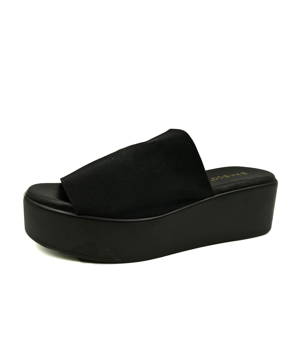 Bamboo Women's Sandals BLKSGG - Black Bonus Platform Slide - Women | Zulily