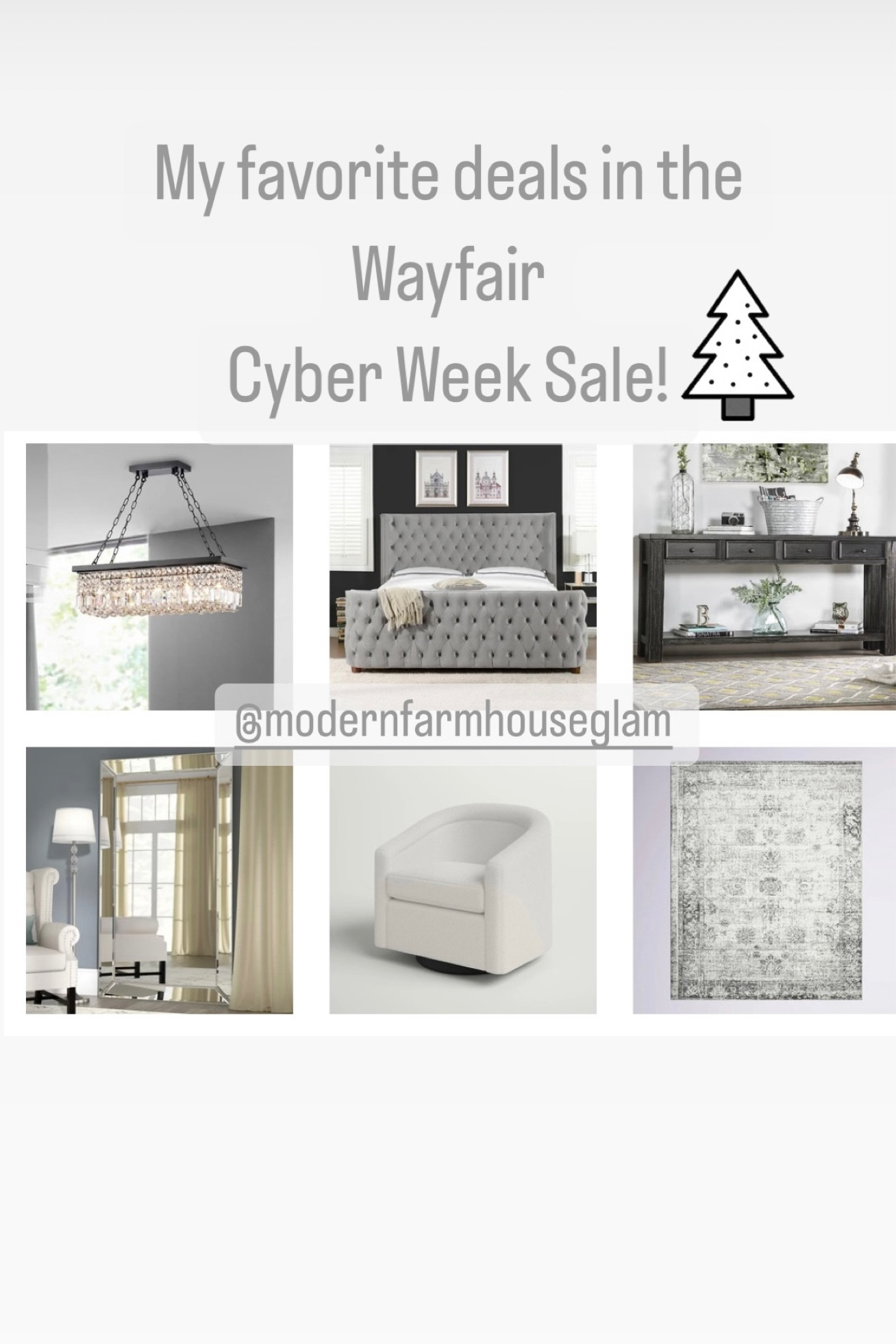 Wayfair cyber Monday furniture, chandelier, bed entryway table, large, oversize mirror, swivel glider chair, neutral area, rug, home decor, Christmas holiday gifts furniture 

#LTKhome #LTKCyberweek #LTKsalealert