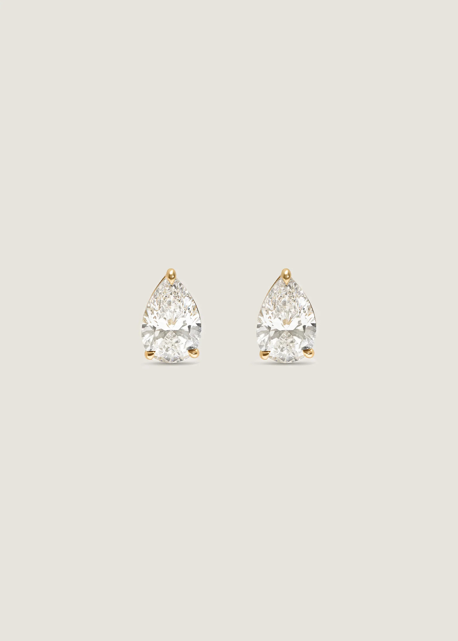 June Pear Diamond Stud Earrings | Kinn Studio