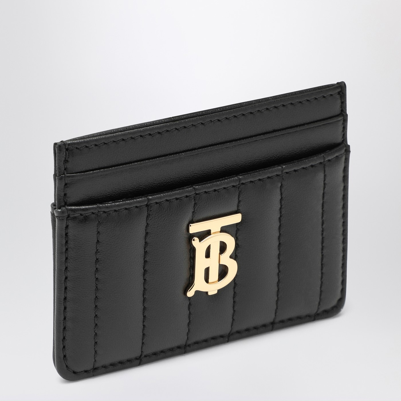 Black/gold Lola card case in leather | The Double F