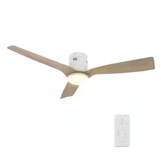 Striver 52 in. Dimmable LED Indoor/Outdoor White Smart Ceiling Fan, Light and Remote, Works with ... | The Home Depot