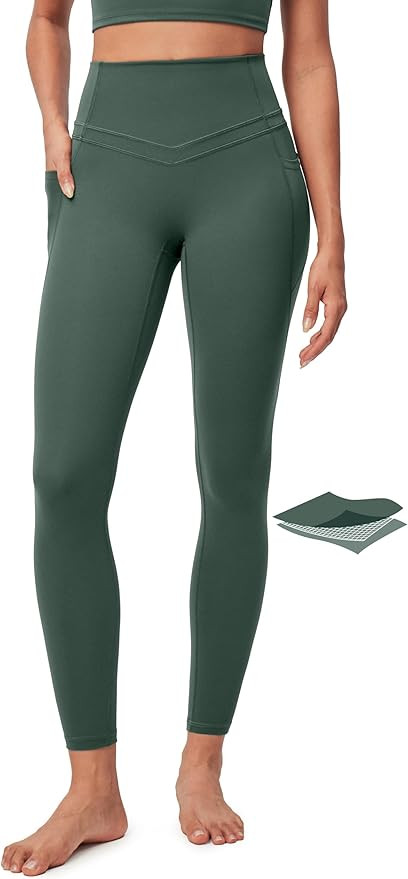 IUGA Compression Leggings with Pockets for Women Tummy Control Leggings No Front Seam Workout Hig... | Amazon (US)