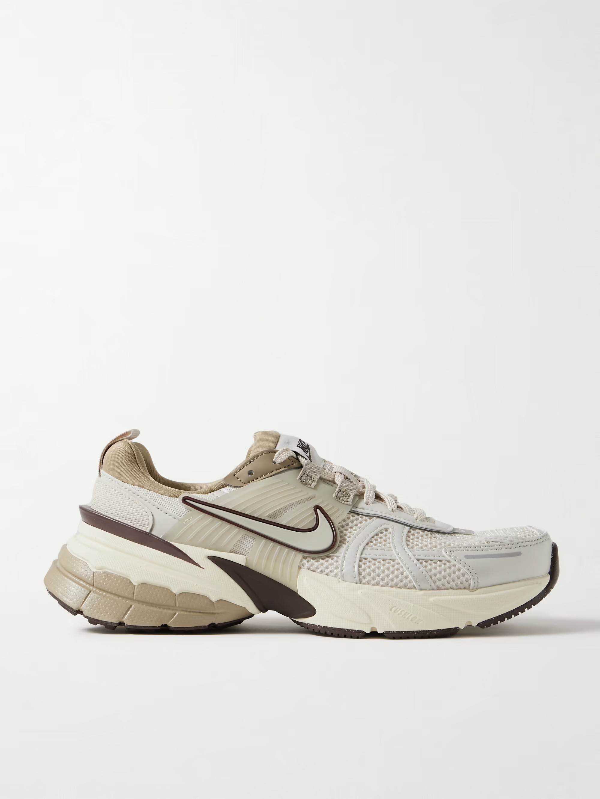 V2K Run rubber and metallic leather-trimmed mesh sneakers | NET-A-PORTER (US)