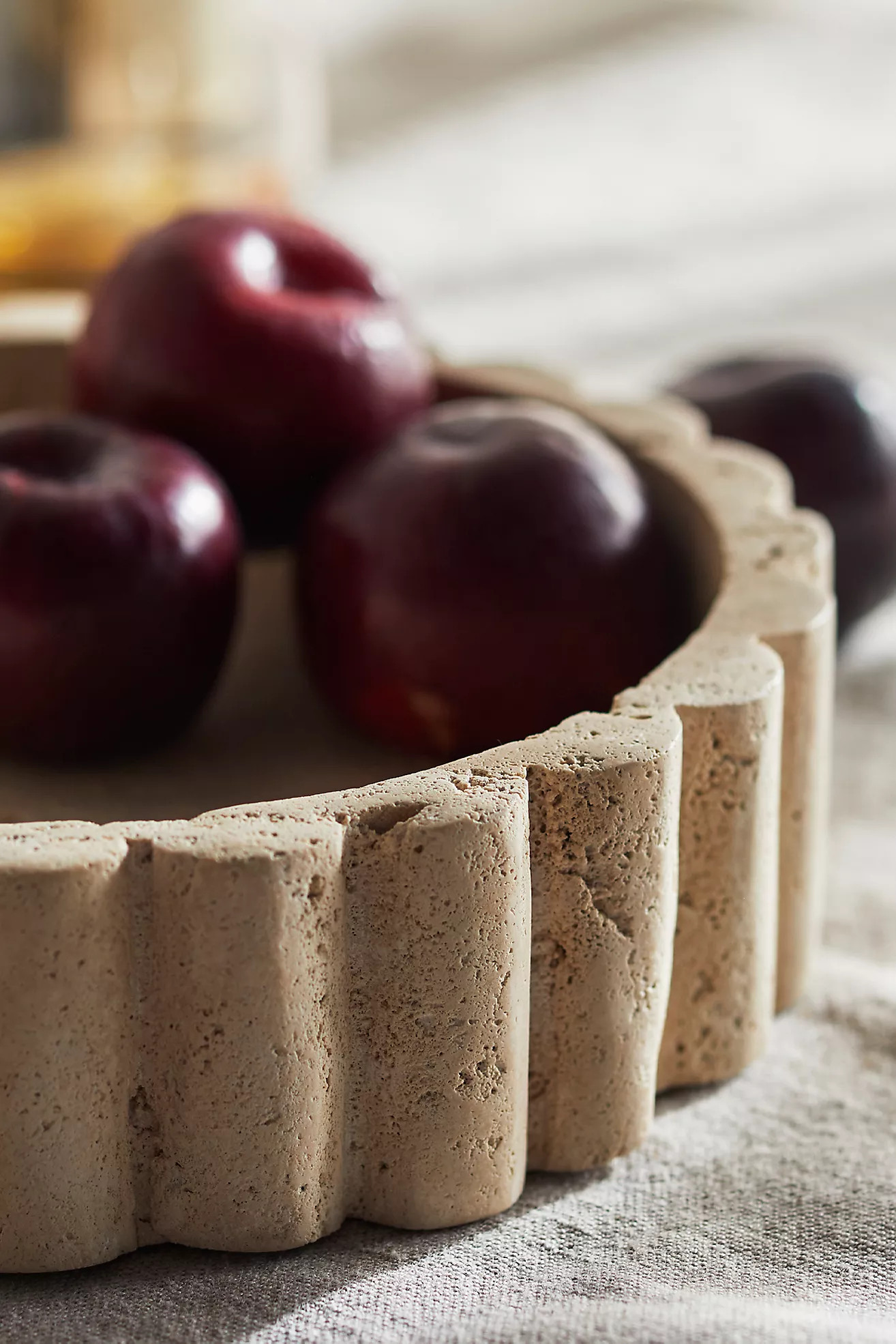 Scalloped Travertine Serving Bowl | Anthropologie (US)