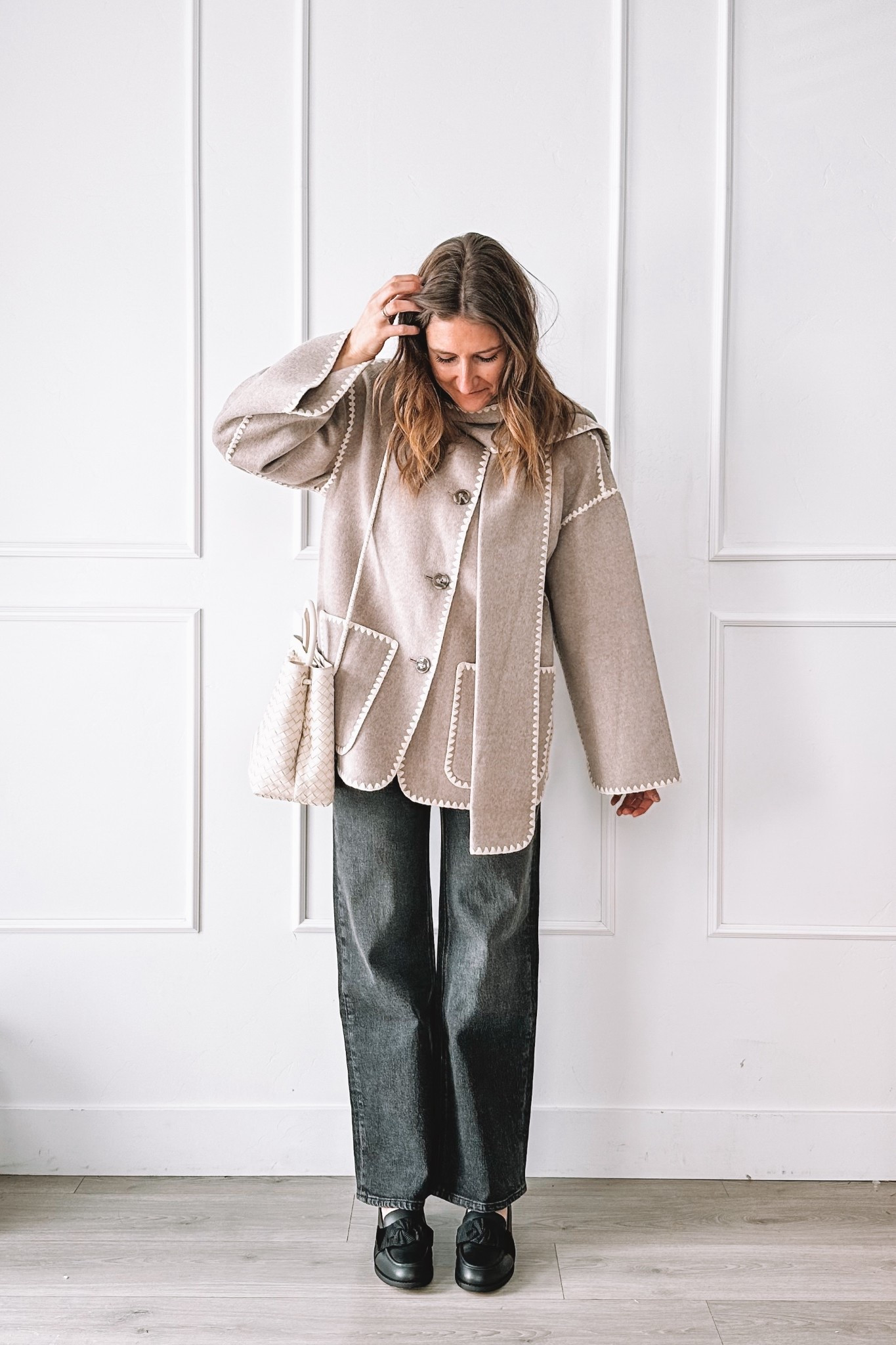 An easy everyday outfit built around soft layers and relaxed denim.
The neutral jacket adds texture and warmth without feeling heavy, paired with wide-leg jeans and simple black clogs for a comfortable, polished look.
Perfect for errands, casual days out, or when you want to feel put together with minimal effort.

#LTKgrwm #LTKootd #LTKmomlife