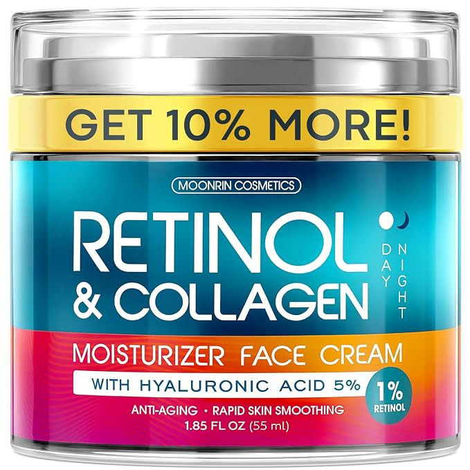 Retinol Cream for Face with Hyaluronic Acid, Day-Night Anti-Aging Moisturizer for Women, Men, Col... | Amazon (US)