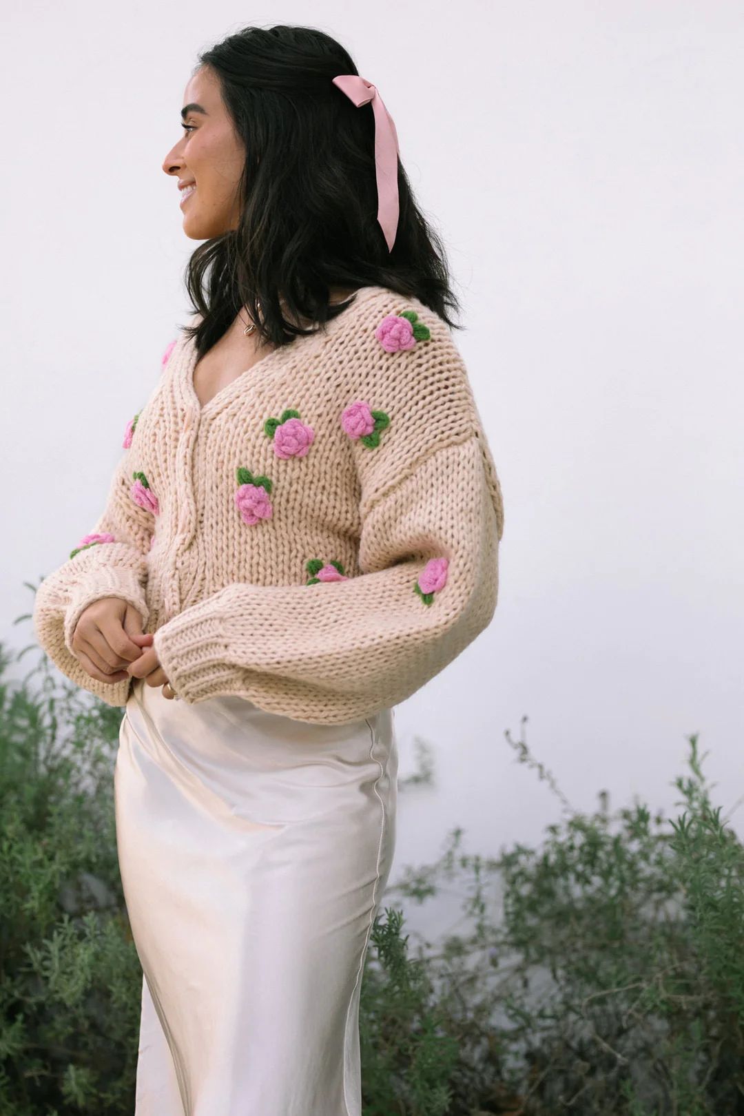 Clarisse Floral Knit Cardigan | Morning Lavender
