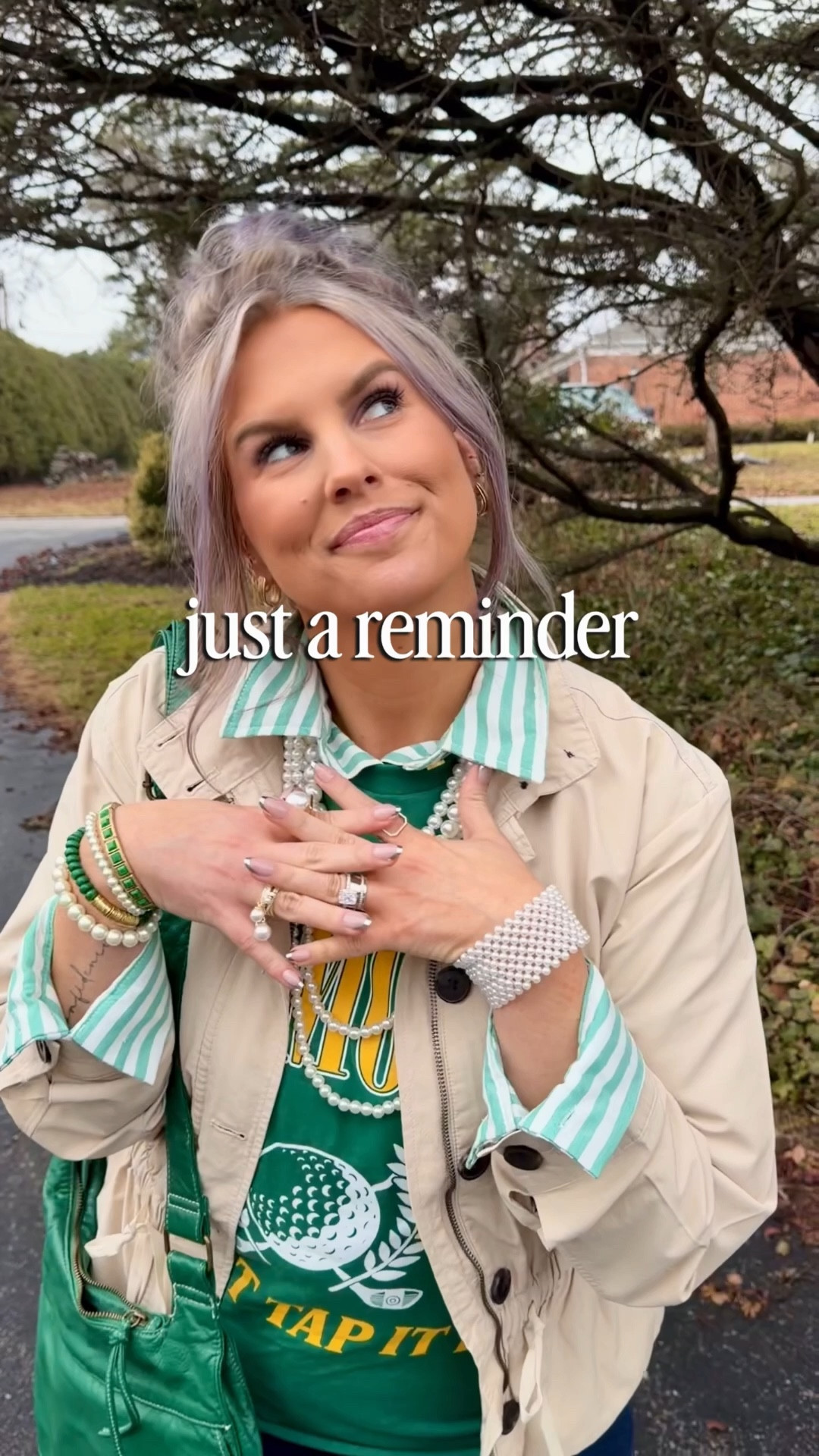 ✔️Green graphic tee 〰️ size med
✔️Cropped cuffed denim 〰️ size 14 
✔️Peplum jacket 〰️ size
✔️Striped green button down 〰️ size L  ✔️Fake hair bun @amazon 
✔️Pearl necklace, Pearl bracelet, Pearl rings 〰️ @amazon 
✔️Gold Hoops @walmartstyle
✔️Fake wedding set @amazon 
✔️Gold hoop earrings @walmartstyle 

#walmart #walmartfashion #walmartstyle  walmart fashion, walmart style, walmart outfit, walmart look, walmart fashion, found it at walmart, walmart fashion finds, walmart summer, walmart winter, walmart fall, walmart spring, walmart new arrivals, walmart outfit, walmart outfit inspo, walmart outfit inspiration, walmart curves, walmart curvy, curvy walmart, midsize walmart, walmart midsize, walmart ootd, walmart shopping, new at walmart  graphic tee, graphic tshirt, t-shirt, band, band tee, how to style a graphic tee, how to style a band tee, how to wear a graphic tee, how to wear a band tee, band tshirt, graphic tee outfit, graphic tee look, graphic tee style, graphic tee outfit inspo, graphic tee outfit inspiration #under20 #under30 #under40 #under50 #under60 #under75 #under100 #affordable #budget #inexpensive #size14 #size16 #size12 #medium #large #extralarge #xl #curvy #midsize #pear #pearshape #pearshaped budget fashion, affordable fashion, budget style, affordable style, curvy style, curvy fashion, midsize style, midsize fashion   

#LTKMidsize #LTKootd #LTKOver40