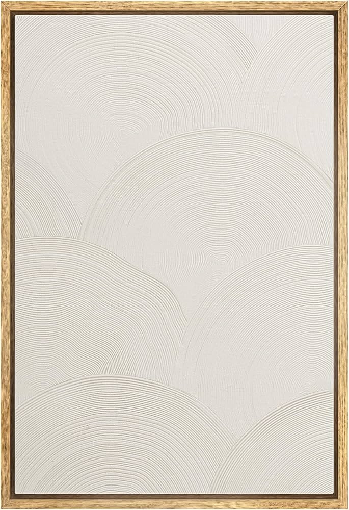 SIGNWIN Framed Canvas Print Wall Art Minimal White Paint Stroke Landscape Abstract Shapes Illustr... | Amazon (US)