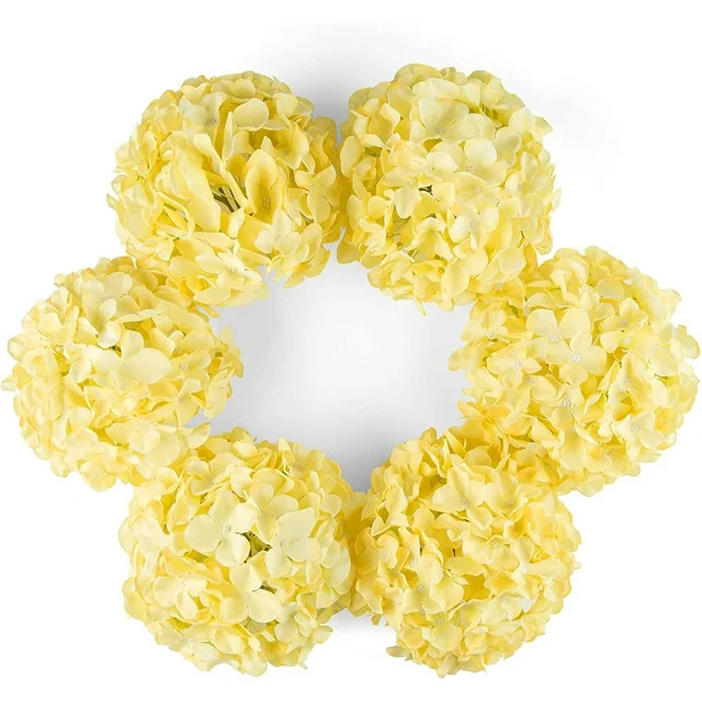 Imoment 6 Big Heads Artificial Hydrangeas Flowers Bridal Bouquet Fake Silk Hydrangea Bunch for We... | Walmart (US)
