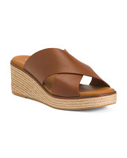 Leather  Cross Band Wedge Sandals | Women's Shoes | Marshalls | Marshalls